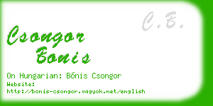 csongor bonis business card